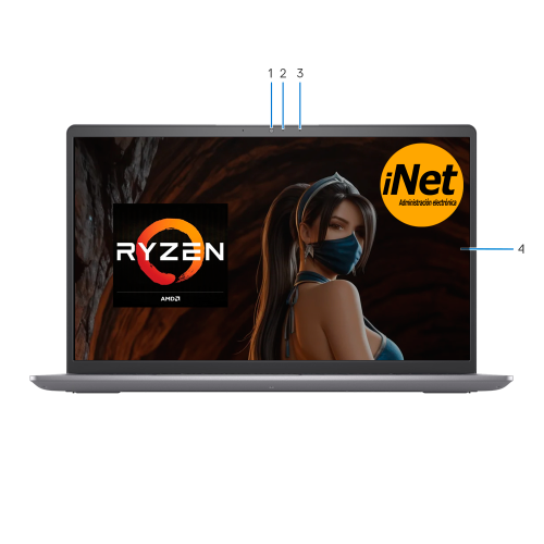 PC Portátil LAPTOP WORKS : 08gb DDR4 - SSD 0512gb NV2 M.2 - AMD Ryzen 5 7520U    - PANTALLA 15.6" 3530 - Windows 11 home - Dell Inspiron ING SKU: 0B67475